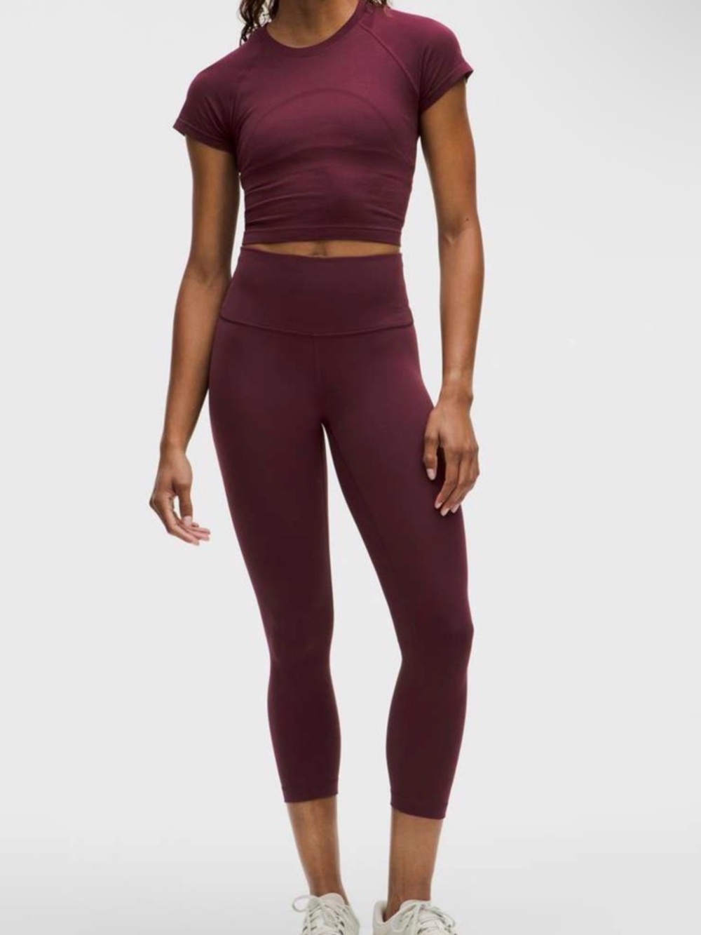 lululemon athletica align High-Rise Crop Leggings garnet swift tech crop set